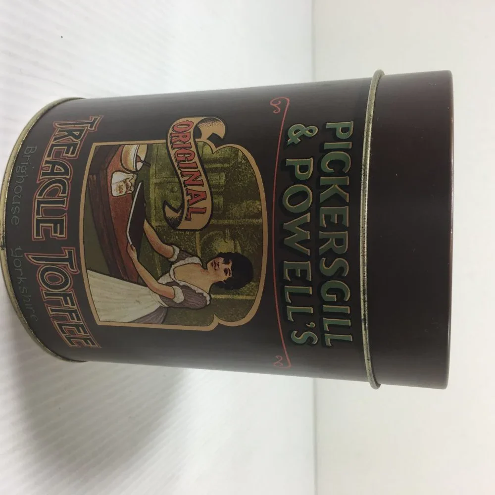 Pickersgill‎ & Powells Treacle Toffee Tin Can Collectible Kitchen Decor Brown